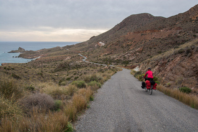 Cycling into the sunset in Cabo de Gata