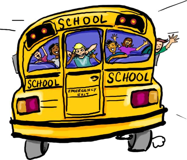 Hitchhiking a school bus in Latvia