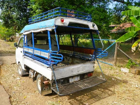 One of the songthaews we used for going from Ubon to Pakse