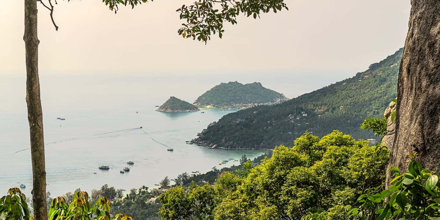 The coast of Koh Tao from above, Thailand