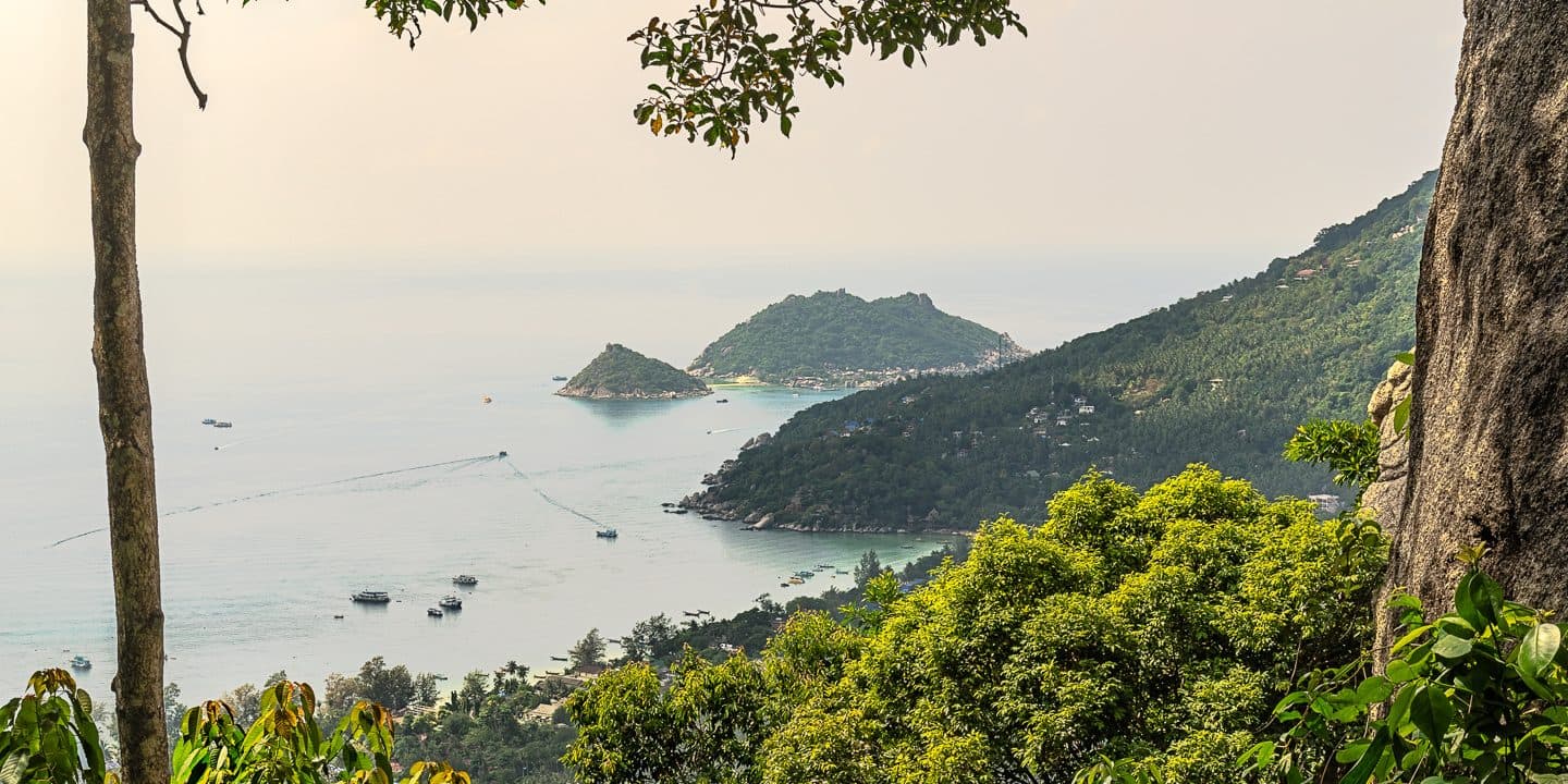 The coast of Koh Tao from above, Thailand