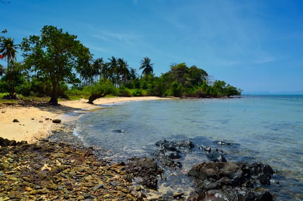 Crystal-clear waters at Koh Tonsay, Cambodia