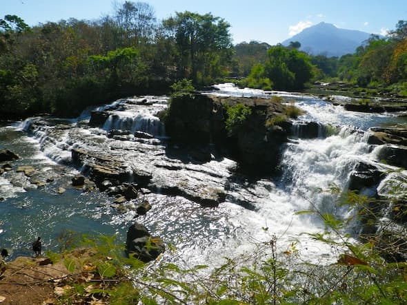 The waterfall closest to the village of Tat Lo