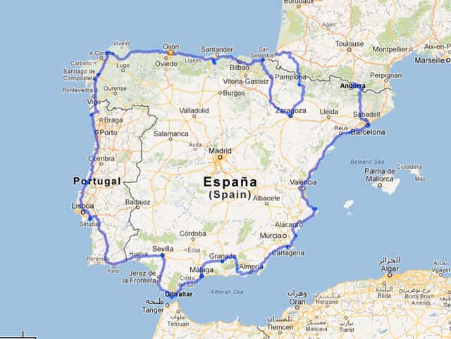 Cycling the Iberian Peninsula along the coasts of Spain and Portugal