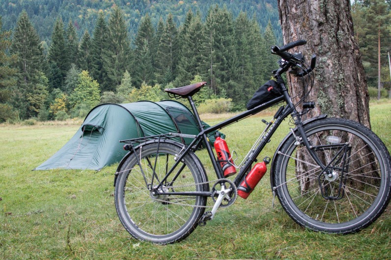 Bicycle and camping